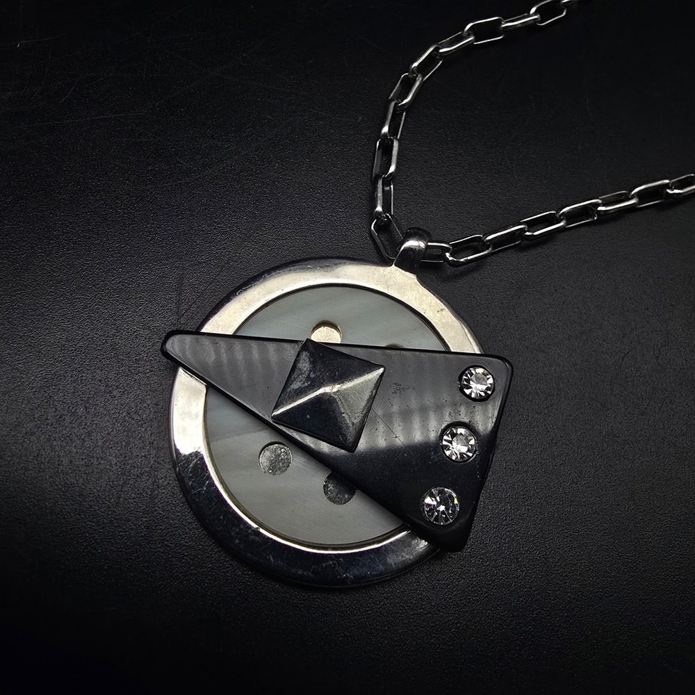 Cookie Lee Abstract Geometric Necklace Futuristic Modernist Jewelry